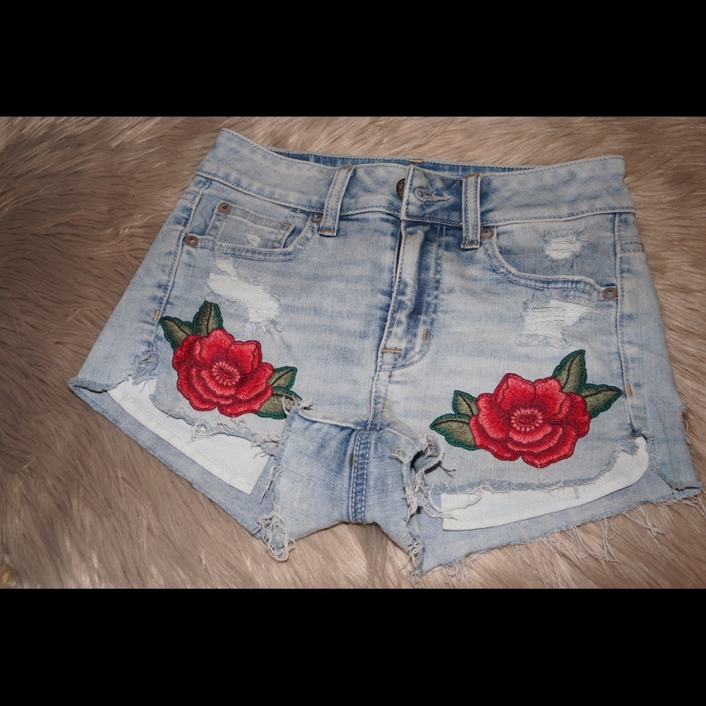 High rise jean shorts